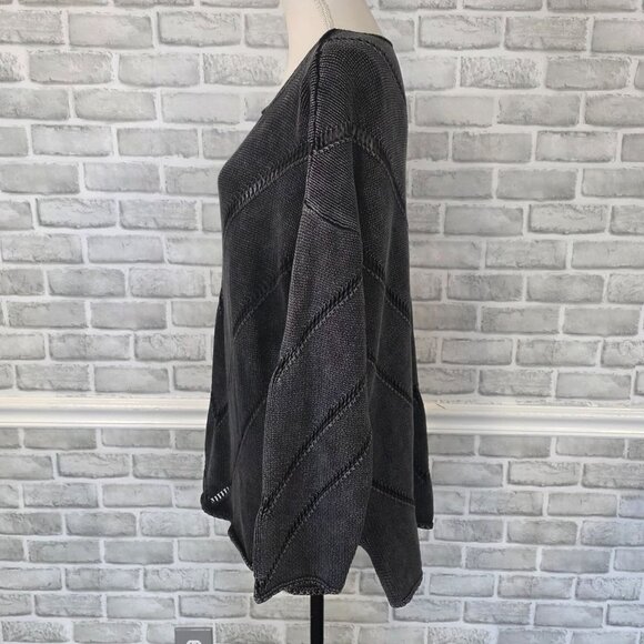 Buckle BKE Washed Chevron Sweater Oversized Gray Large Cozy Cabincore Layers - Picture 3 of 8